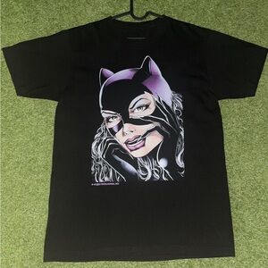 Batman Cat woman Black and Purple Short Sleeve Tee